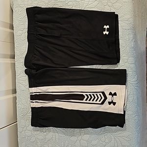 Under Armour Boys Athletic Shorts 1 pair, All Black, YMD